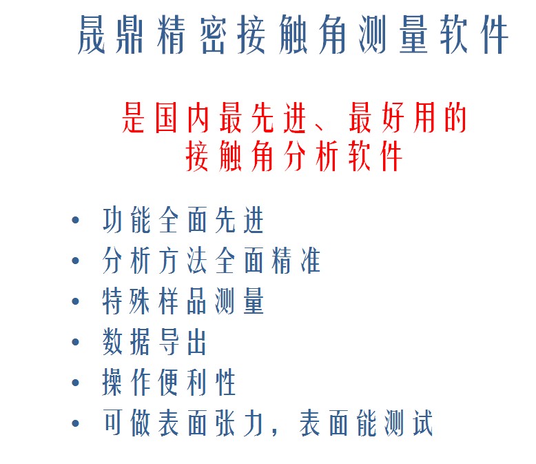 晟鼎精密接触角测量仪软件